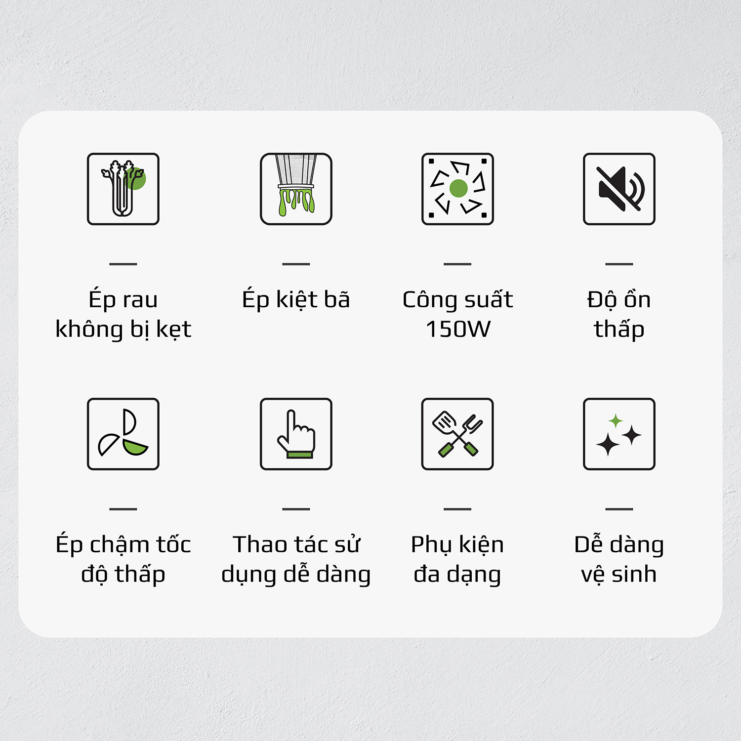Máy Ép Chậm Trục Ngang Olivo SJ22 [Hàng Chính Hãng] Ép Rau Không Lo Kẹt Máy - Ép Kiệt Bã - Dễ Vệ Sinh