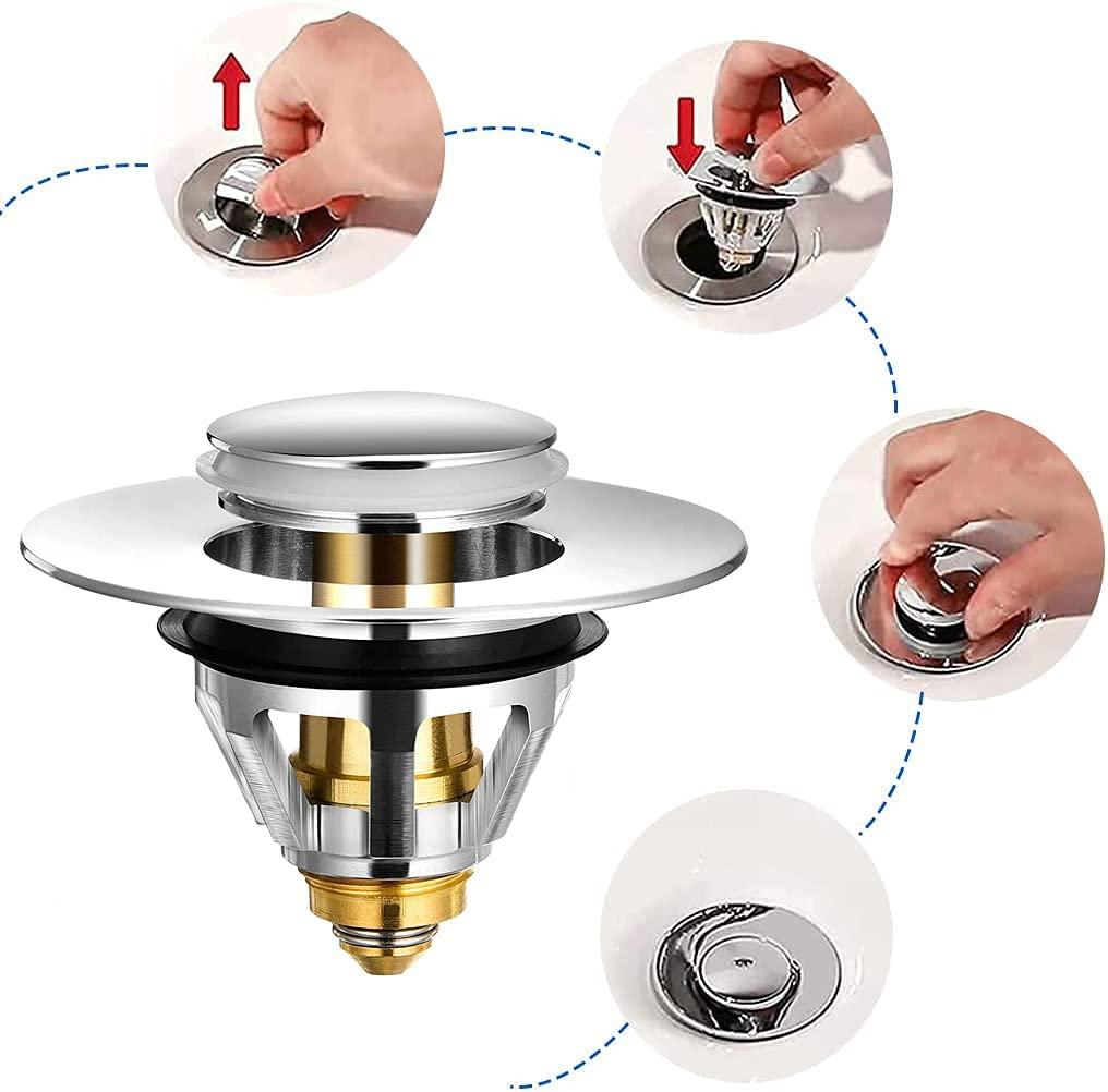 Nút xả bồn rửa Pop-Up - Bộ lọc thoát nước chống tắc đa năng, Nút chặn bồn rửa, Van và van xả bồn tắm  Nút chặn bồn tắm cho bồn rửa nhà bếp