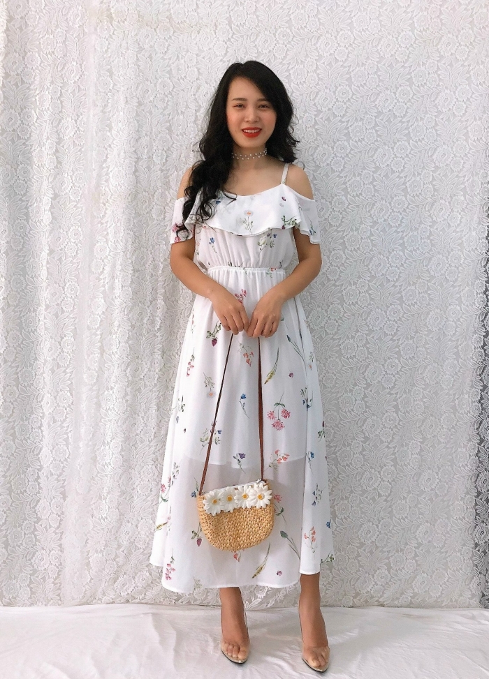 Đầm maxi 2 dây hoa nhí cực xinh GR175
