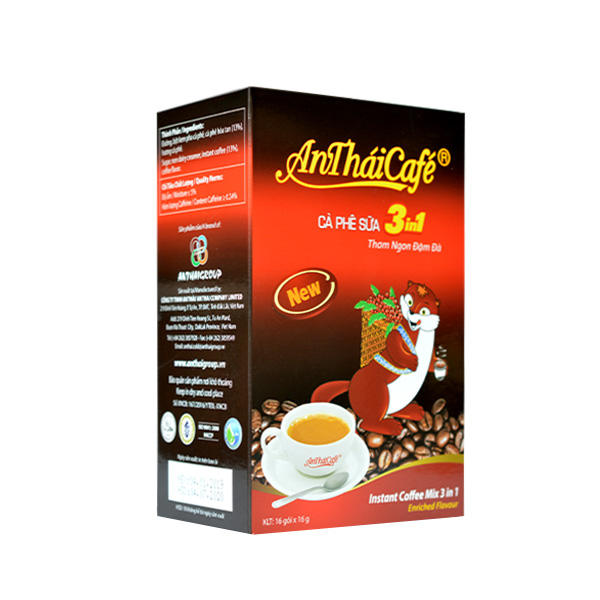 Cà Phê Sữa 3in1 AnTháiCafé New (Hộp 16 gói x 16g)