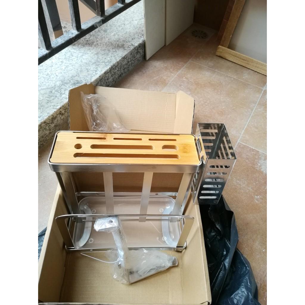 Khay kệ đựng dao thớt đũa Inox