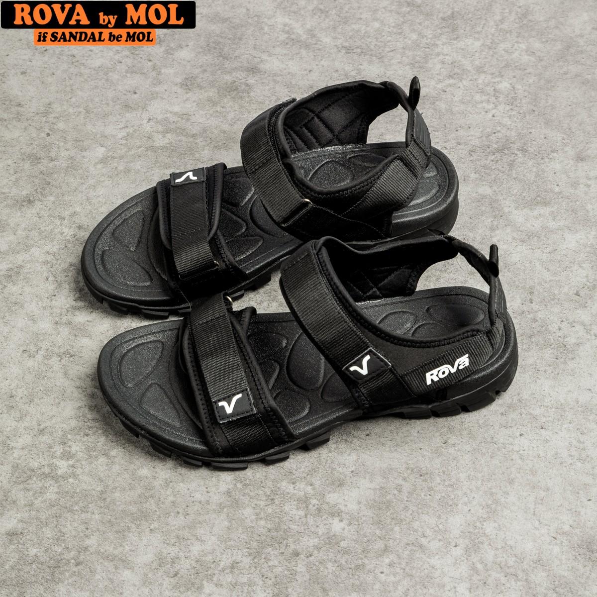 Sandal nam 2 quai ngang vải dù hiệu Rova RV003B