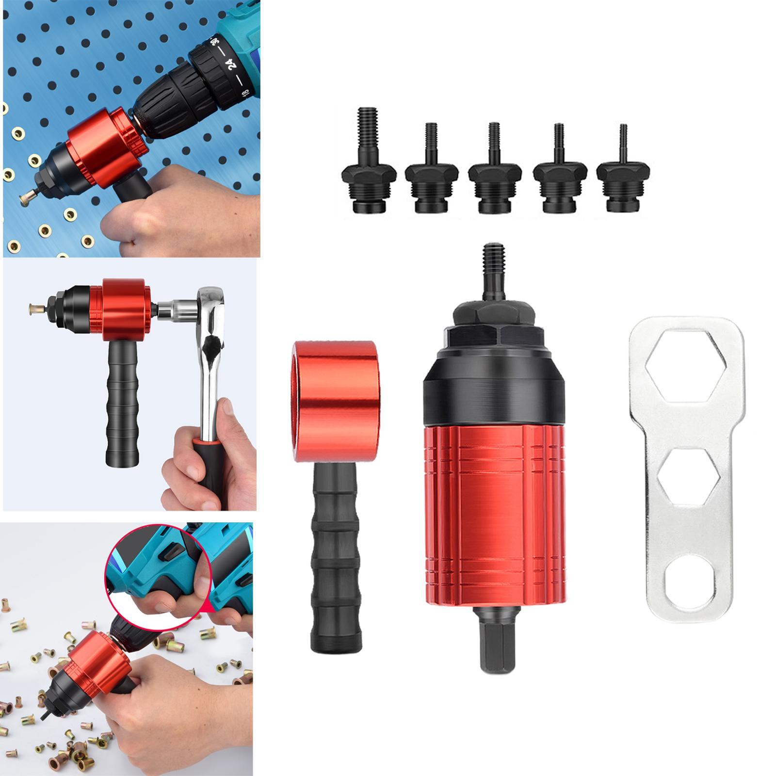 Cordless Drill Electric Rivet Nut Gun Adapter Power Tools M3 M4 M5 M6 M8 Non-Slip Handle Compact Professional for Home Carpenter Outdoor