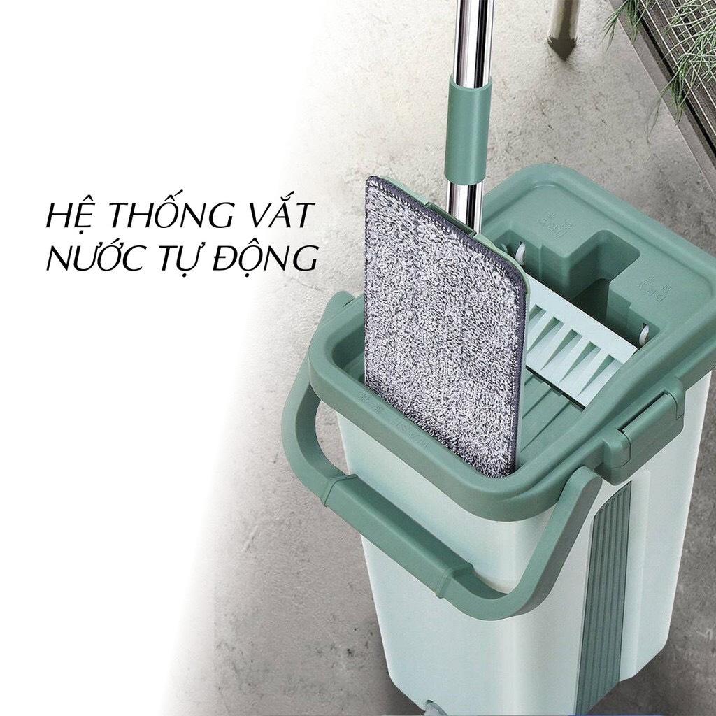 Cây Lau Nhà Tự Vắt Xoay 360 Độ Kèm 2 Bông Lau Cao Cấp - Hàng Chất Lượng