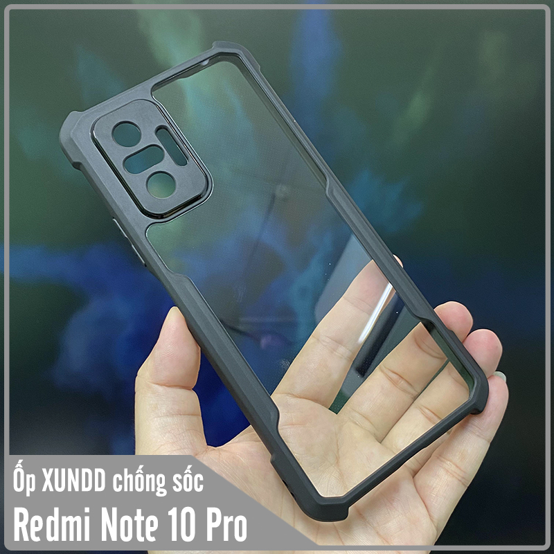 Ốp lưng cho Xiaomi Redmi Note 10 Pro 4G chống sốc trong viền nhựa dẻo XunDD - Hàng Nhập Khẩu
