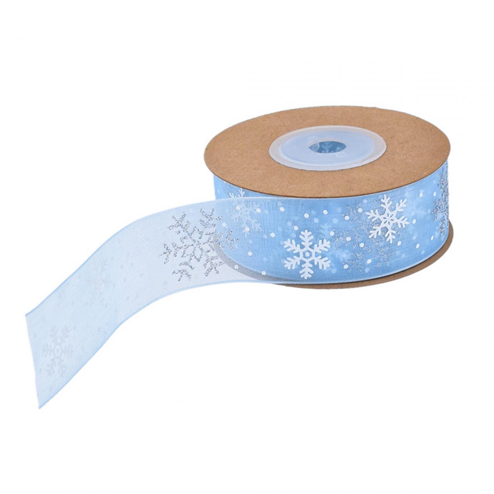 Christmas Tree Ribbon, Snowflake Ribbon Christmas Xmas Tree Decor, Christmas Snowflakes Printed Ribbon for Garlands ,