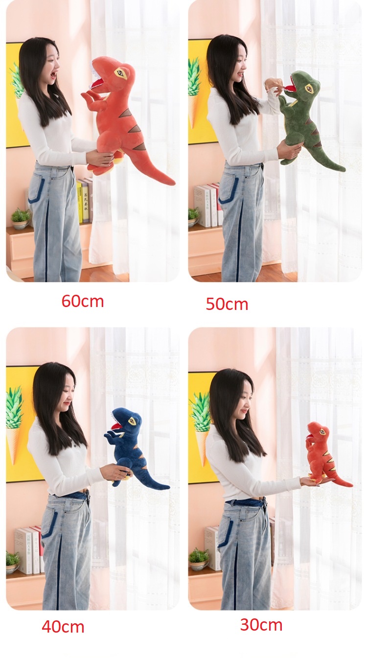 Gấu bông khủng long bạo chúa Dinosaur mạnh mẽ siêu ngầu (30cm---&gt;60cm) vải nhung mềm mịn cao cấp, an toàn cho bé