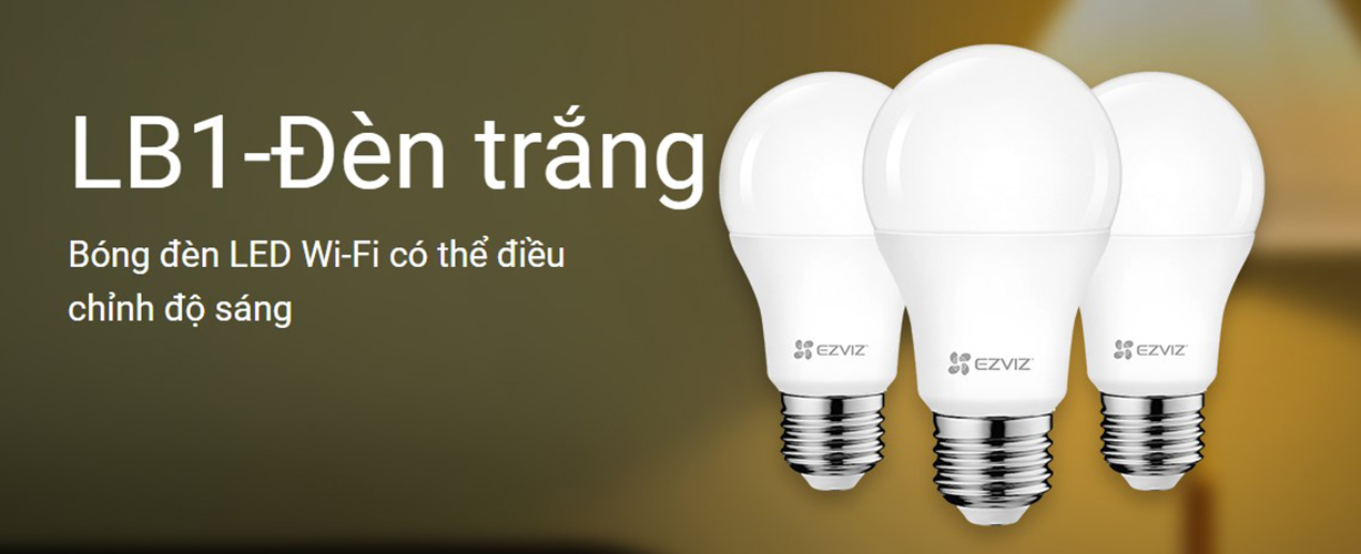 Bóng Đèn Thông Minh Ezviz LB1-White (màu trắng) kết nối WiFi điều chỉnh độ sáng qua App - Hàng Chính Hãng