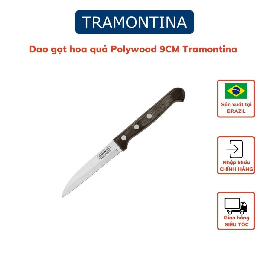 Dao Gọt Hoa Quả Tramontina Polywood 9cm Bằng Thép Không Gỉ Nhập Khẩu Brazil