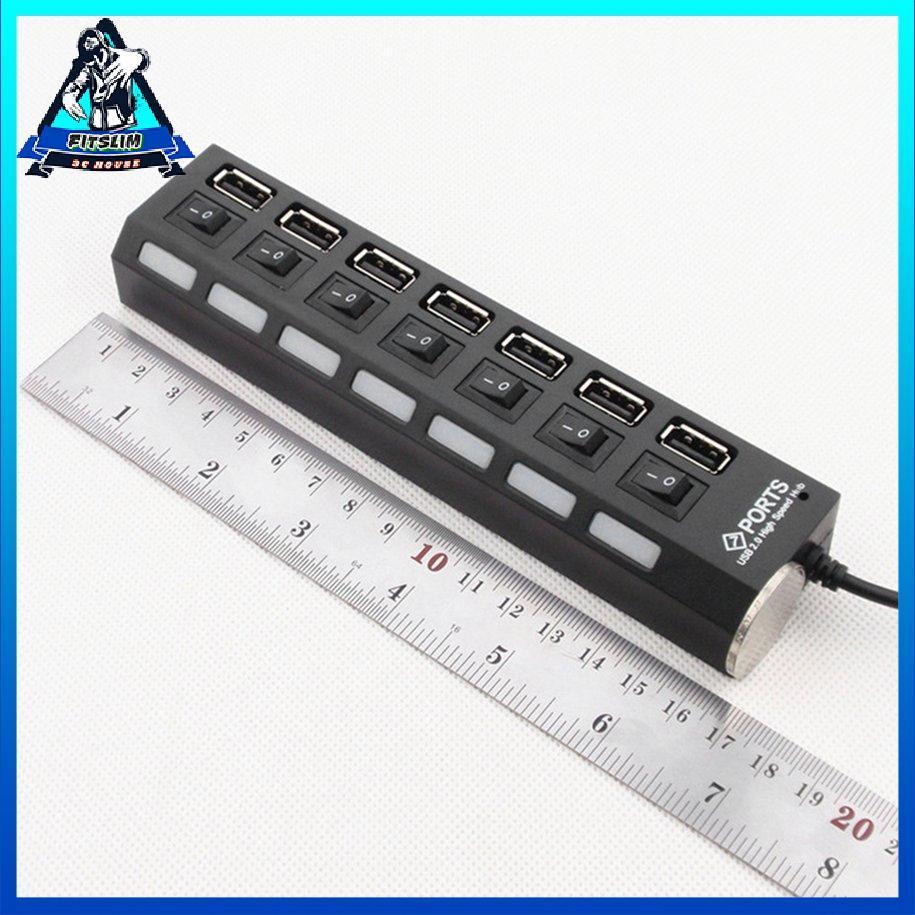 7 cổng Bộ điều hợp USB 2.0 Đa giao diện Đèn báo công tắc độc lập Hub
