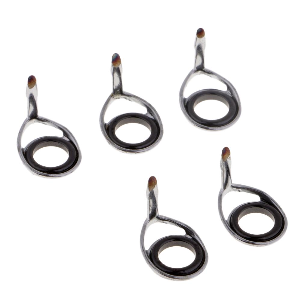 5pcs Fishing Rod Eyes SIC Ring Spinning Rod Guides Line Rings