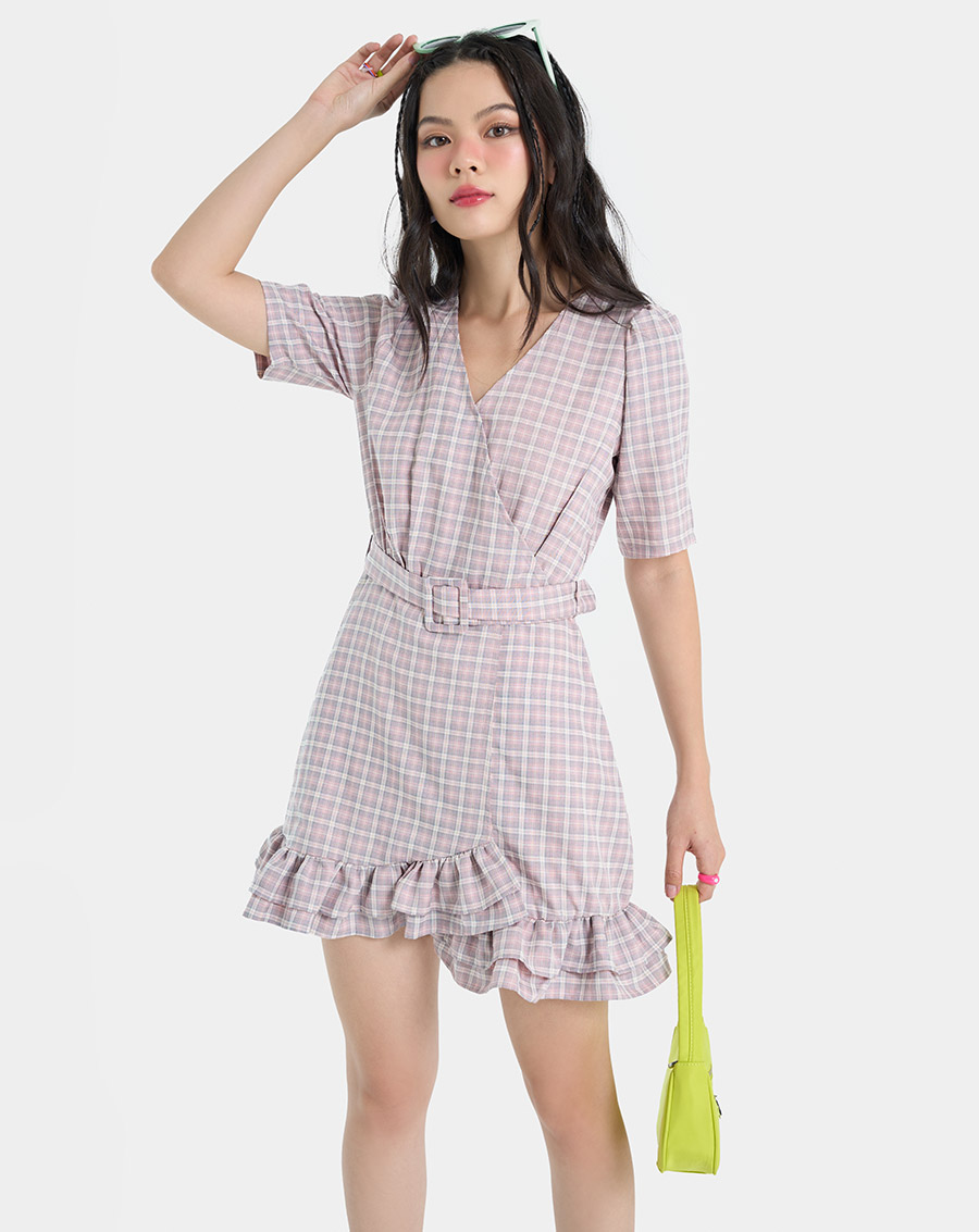 Đầm Ngắn Nữ Thời Trang JUNO Đắp Vạt Bèo JNDLU049