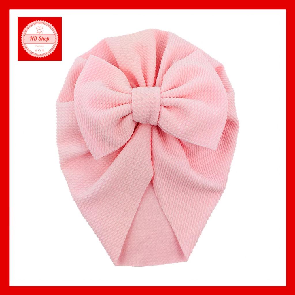 Turban cho bé gái sơ sinh, băng đô nơ thun mềm mại co giãn vừa phải