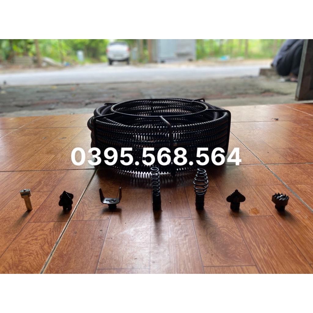 Siêu combo dây thông cống 18 M + 6 đầu thông + kết nối máy khoan