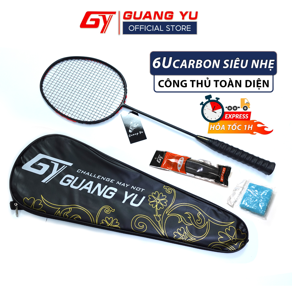 Vợt cầu lông Guangyu 6U cacbon trọng lượng 72g thân dẻo công thủ toàn diện V09