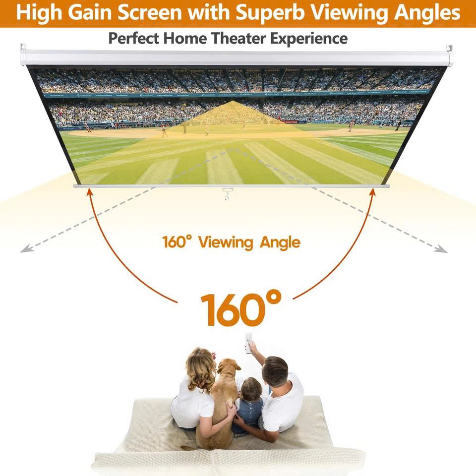 Màn chiếu treo tường kéo tay Prima/ Apollo chính hãng kích thước 85 inch tới 170 inch - Hàng nhập khẩu