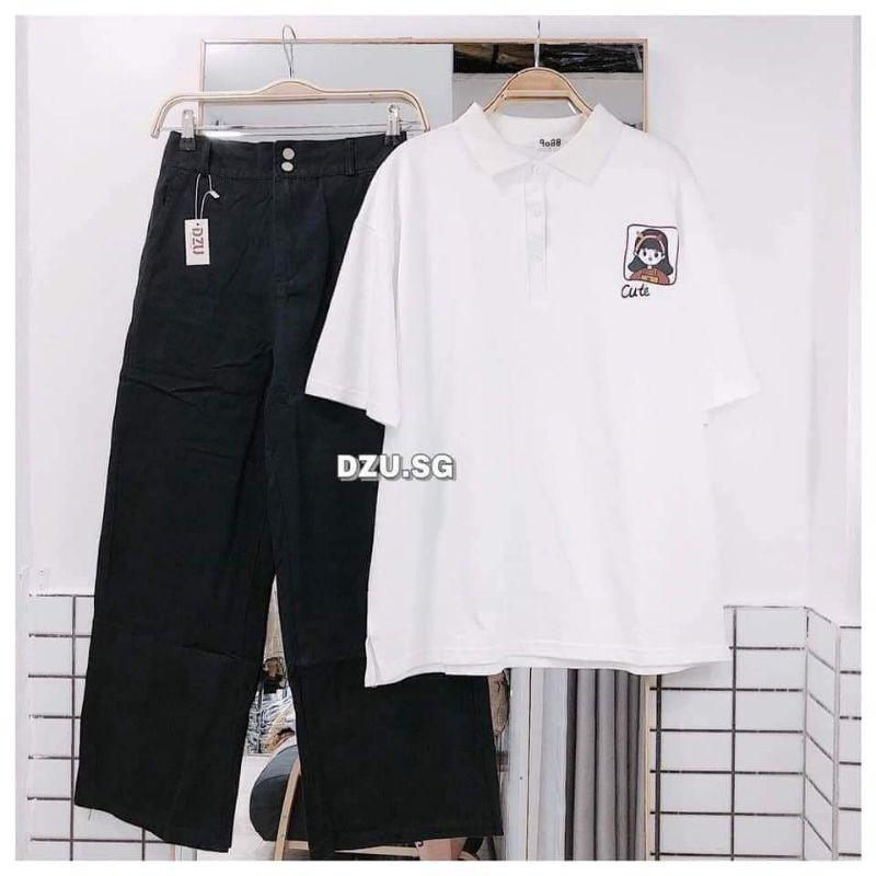 Áo thun Polo tay lỡ Unisex