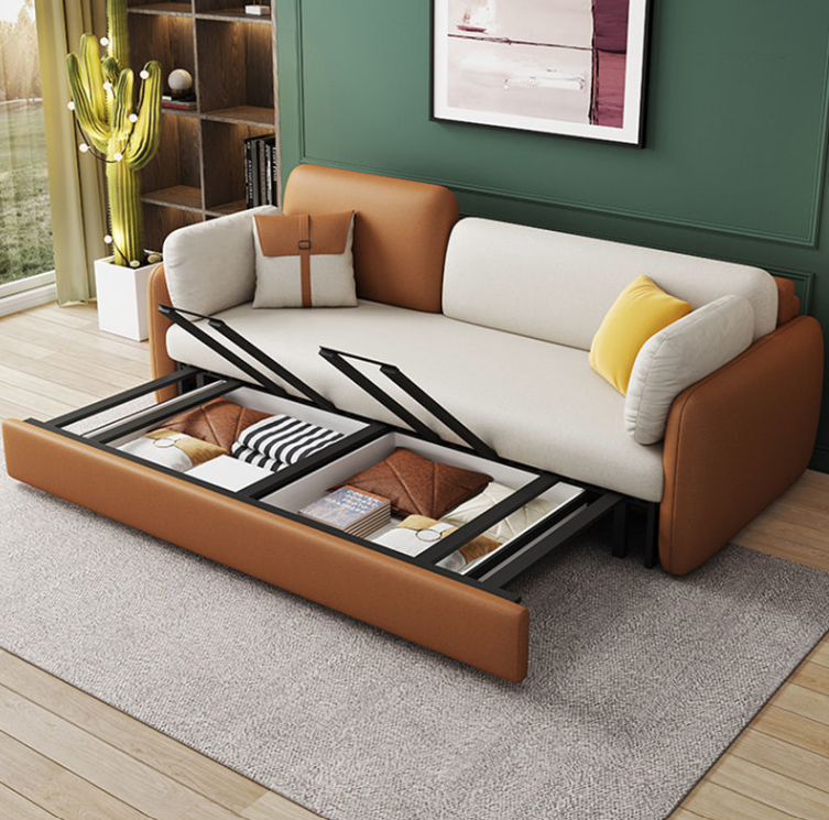 Sofa giường đa năng khung sắt hộc kéo HGK-05 ngăn chứa đồ tiện dụng Tundo KT 1m8