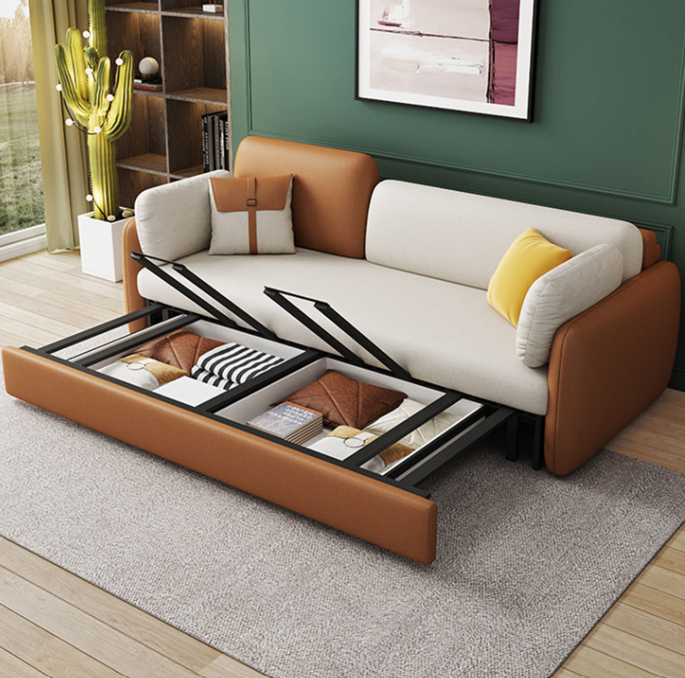 Sofa giường đa năng khung sắt hộc kéo HGK-05 ngăn chứa đồ tiện dụng Juno Sofa KT 1m8 