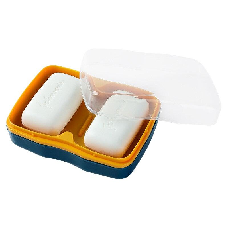 Double Layer With Cover Soap Box Bathroom Holder Dish Storage Plate Tray Soap Holder Case Supplies Bathroom Gadgets Bathroom