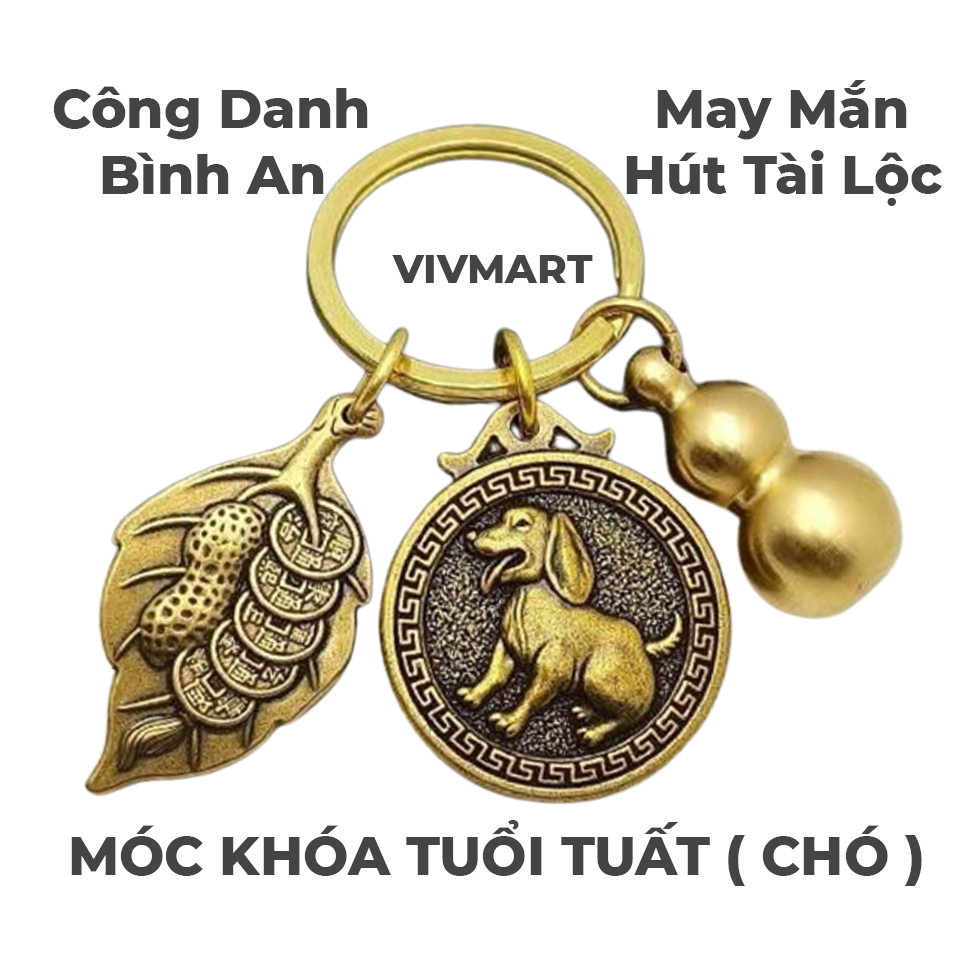 Móc Khóa Xe Máy Ô Tô Hình Con Chó Phong Thủy Theo Bản Mệnh Tuổi Tuất