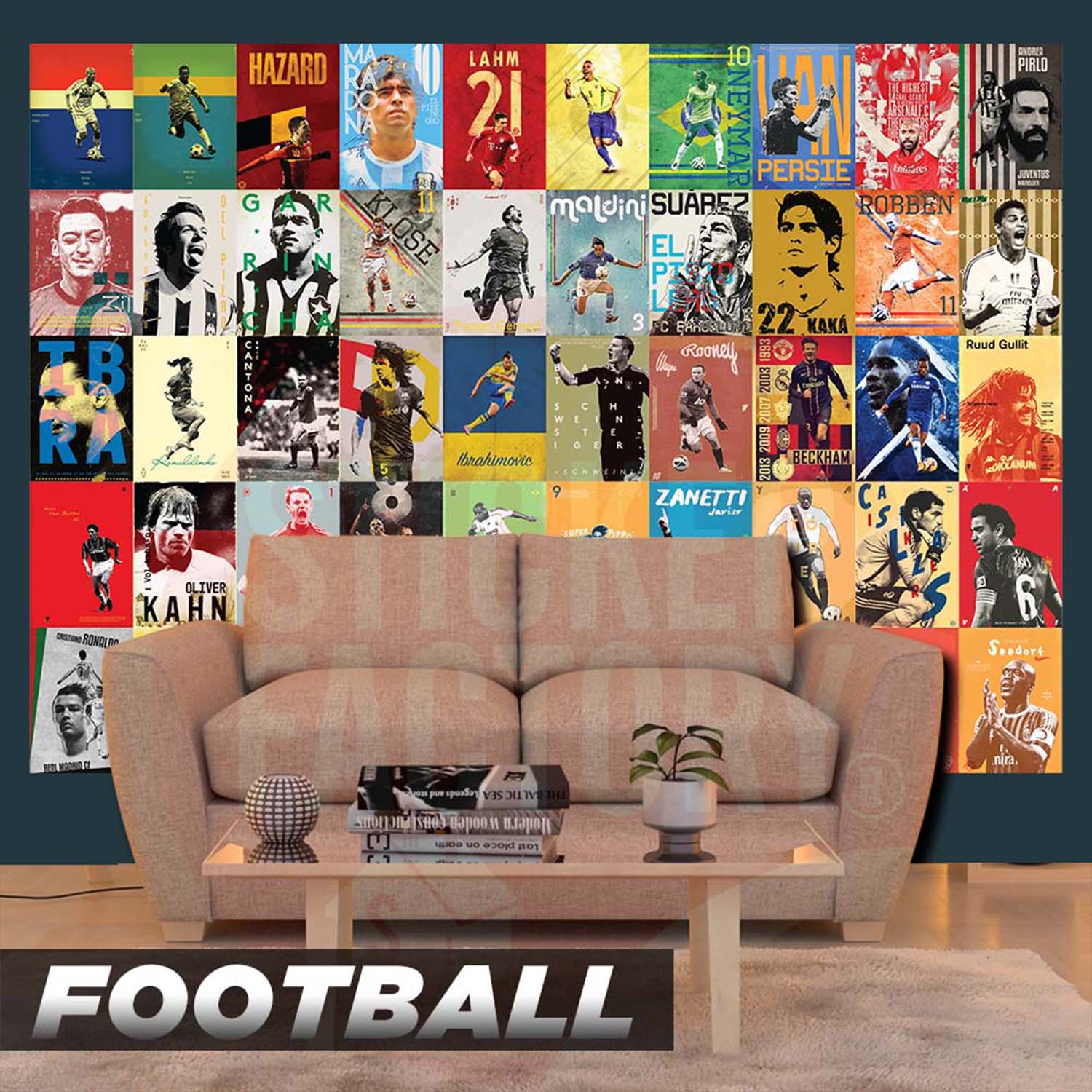 FOOTBALL - Set 50 Poster A4 dán tường trang trí decor quán nhà cửa STICKER FACTORY