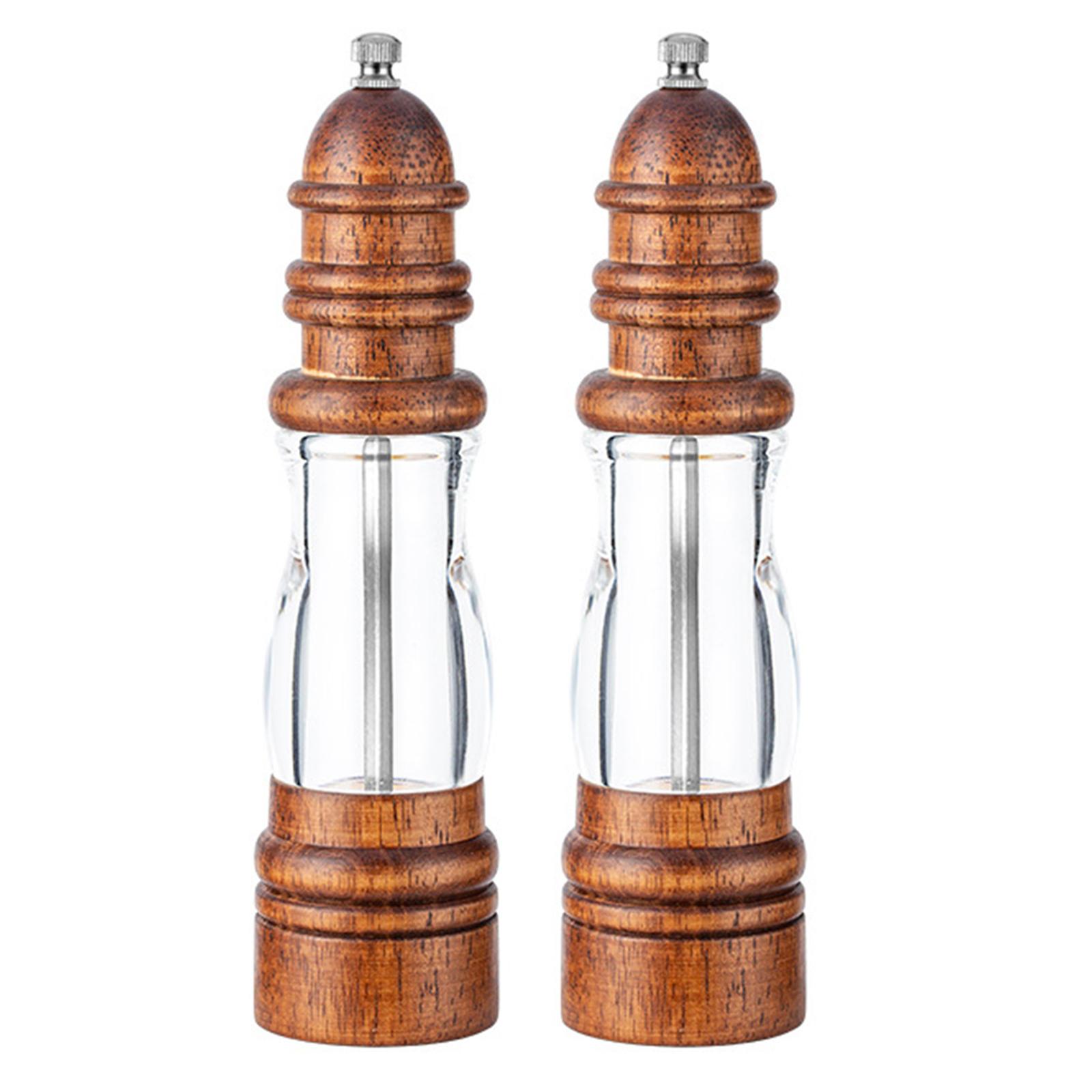Salt and Pepper Grinder Set Refillable Salt and Pepper Shaker Mill Kit with Adjustable Coarseness Sesame Grinder Tableware Gifts 8.7 Inch Tall 2Pcs