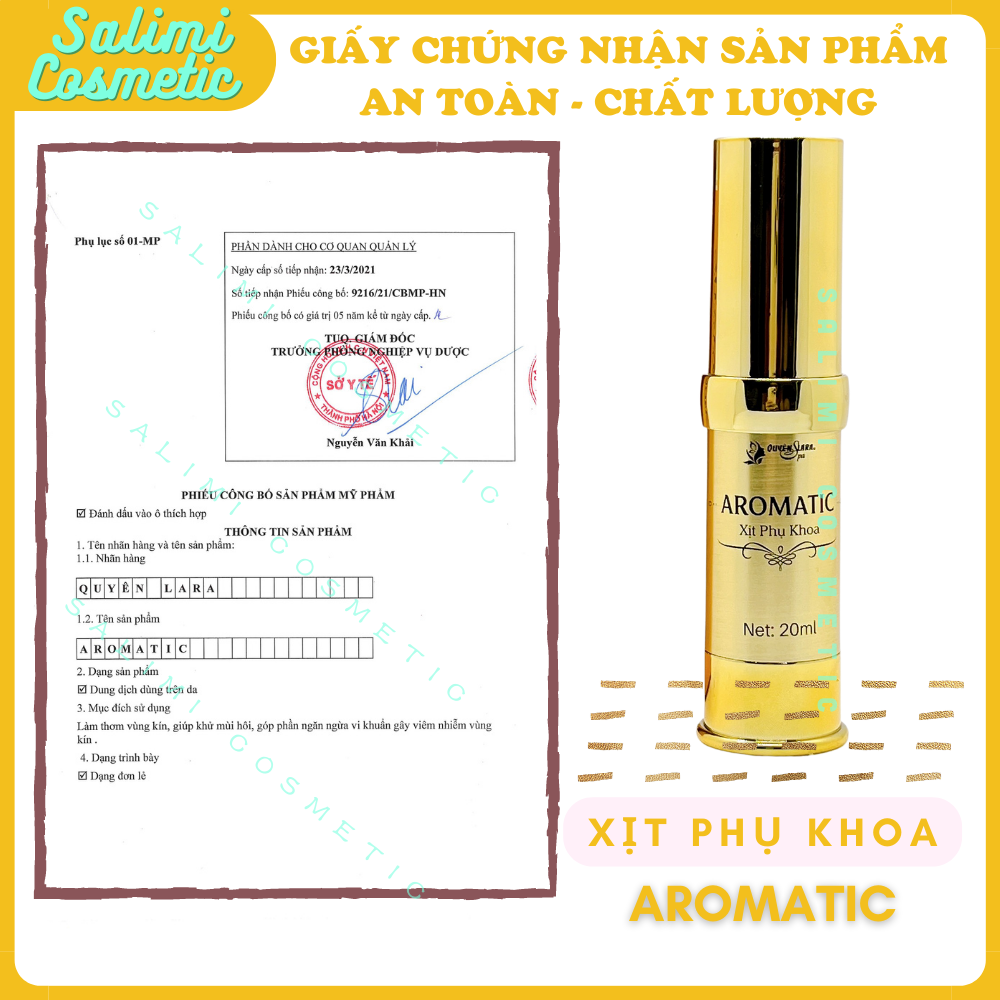 Xịt Phụ Khoa AROMATIC 20ml - Khử Mùi Hôi, Chiết Xuất Thảo Dược Thiên Nhiên, Ngừa Viêm Nhiễm, Làm Hồng Bikini, An Toàn, Không Chứa Chất Tẩy Rửa - Bí Quyết Chồng Yêu Mỗi Ngày | HÀNG CHÍNH HÃNG