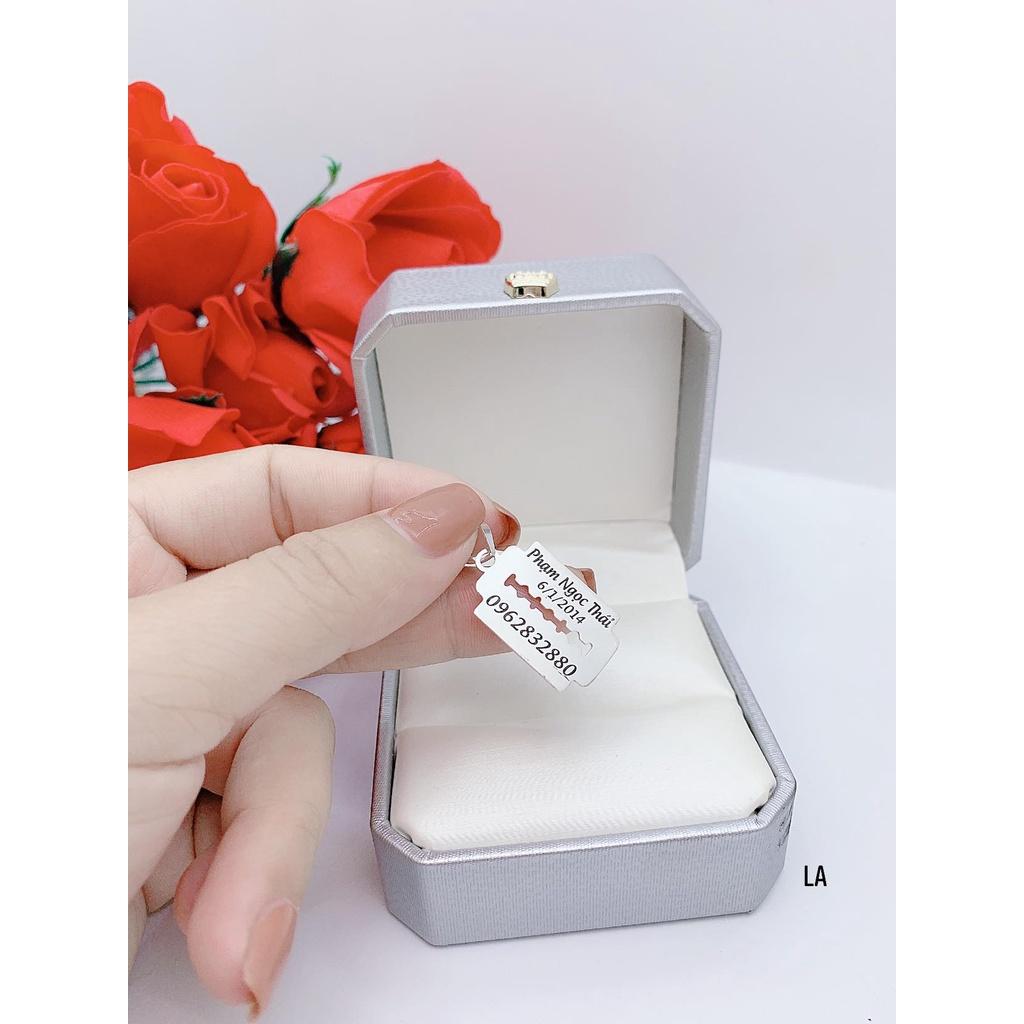 Dây chuyền vòng cổ bạc bé trai mặt khắc chữ miễn phí MS140120,phụ kiện,Vàng bạc an chi
