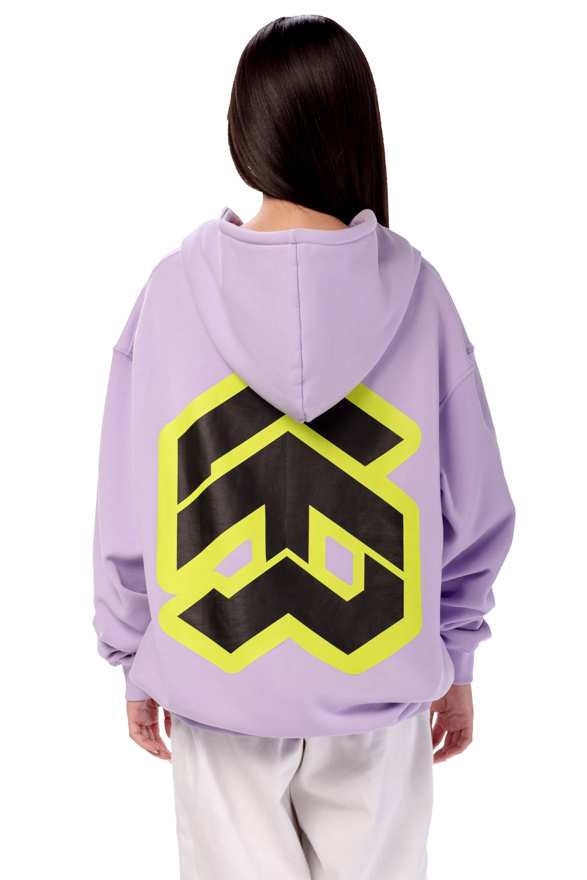 Áo Hoodie 5THEWAY Tay Dài Tím aka 5THEWAY /stroke/ Big Logo Square Hoodie in PASTEL LILAC