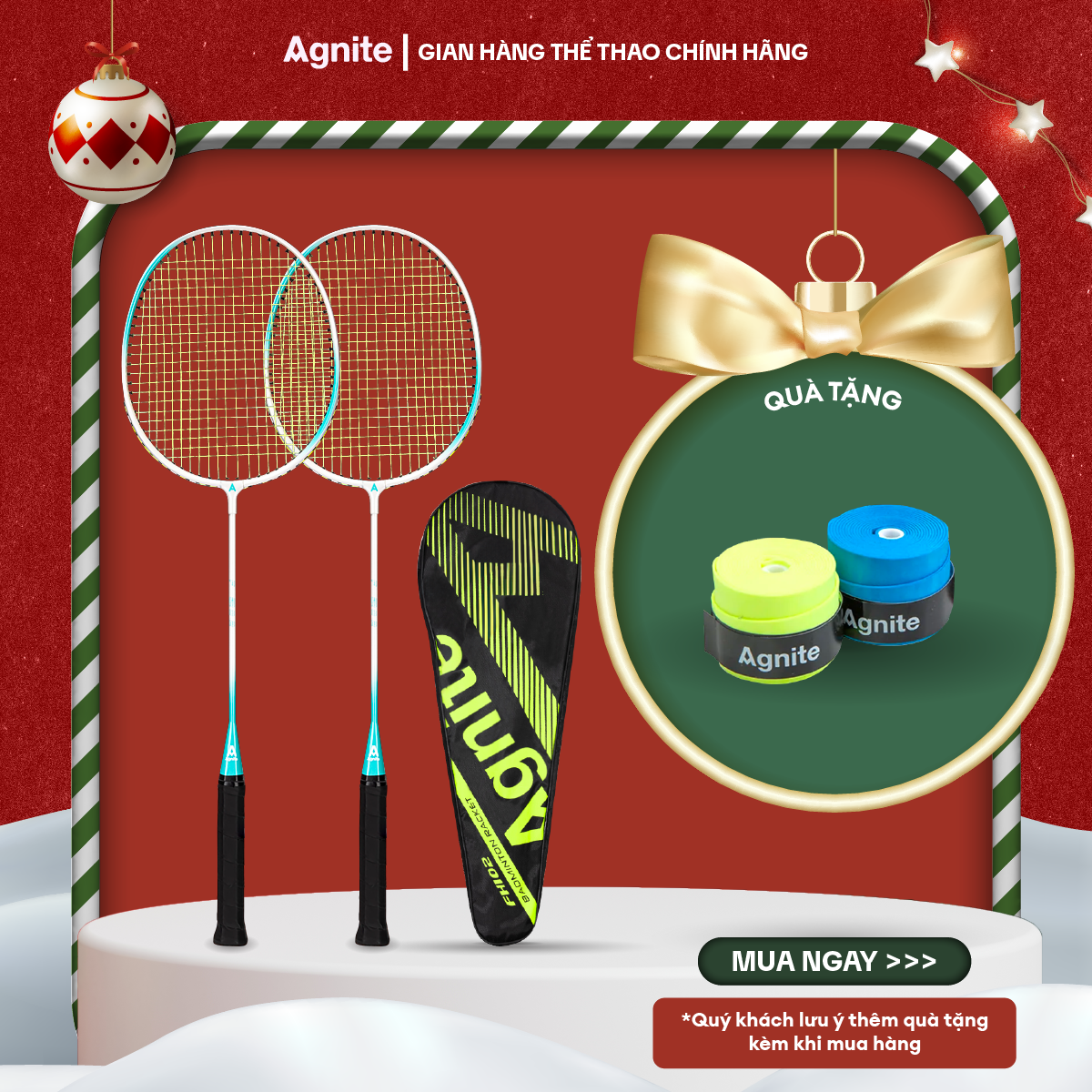 Bộ 2 vợt cầu lông Agnite chính hãng, hợp kim cacbon siêu bền, khớp chữ T, thiết kế khung rãnh sâu, màu pastel - FH102