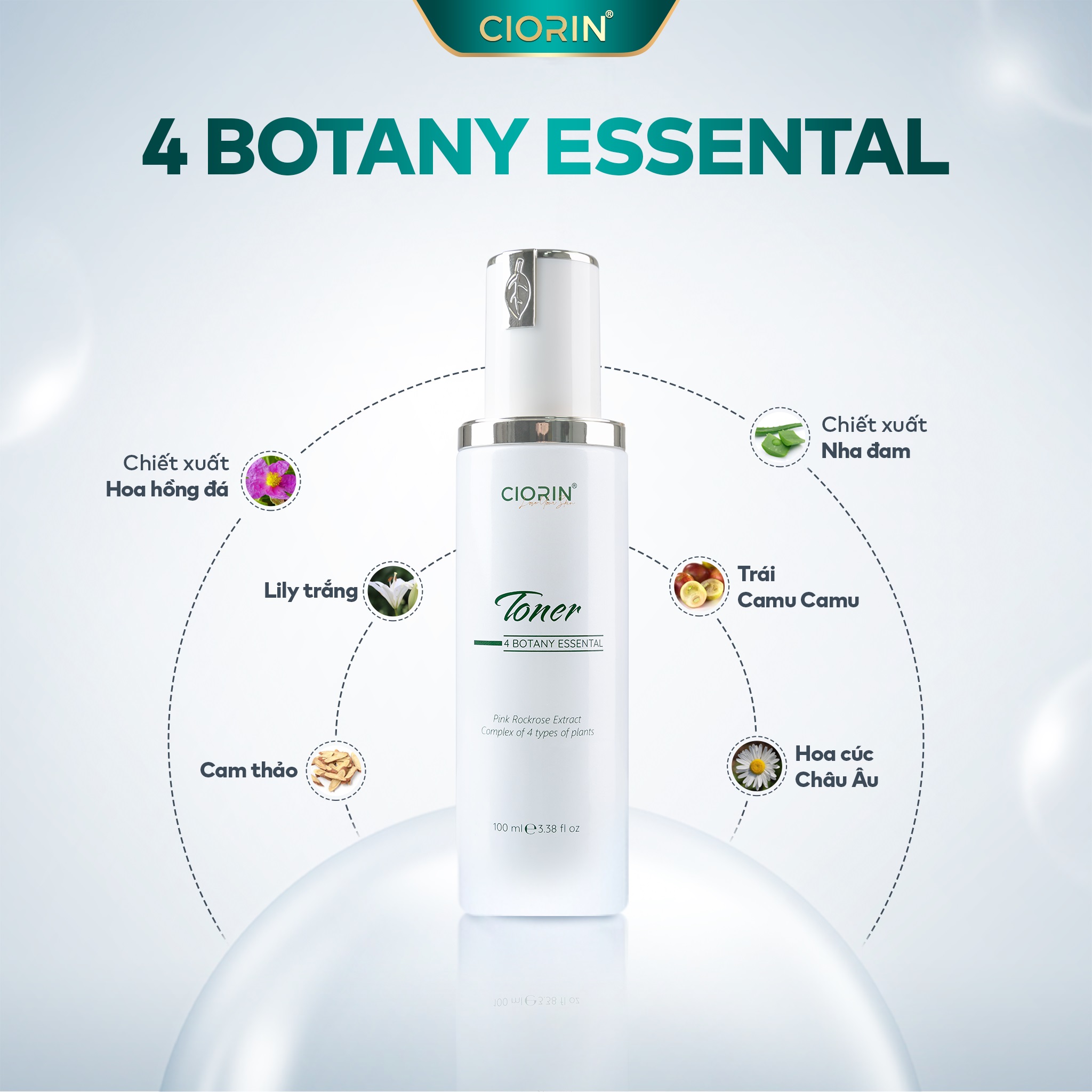 Toner 4 Botany Essential Ciorin Siêu Cấp Ẩm, Kháng Viêm Cho Da Khô, Da Tổn Thương