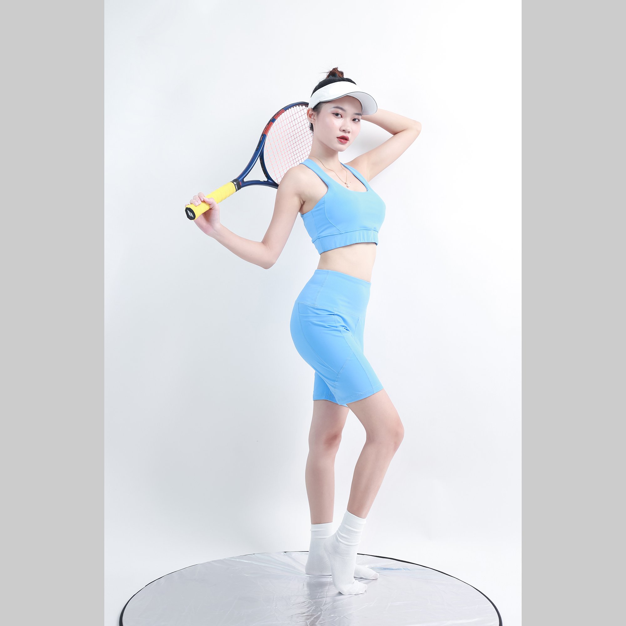 Set Bộ Đồ Tập Gym Quần BIKER + Áo Bra Tập Yoga Aerobic Chạy Bộ Co Giãn Tốt, Tôn Dáng, Kèm Mút Ngực CH057