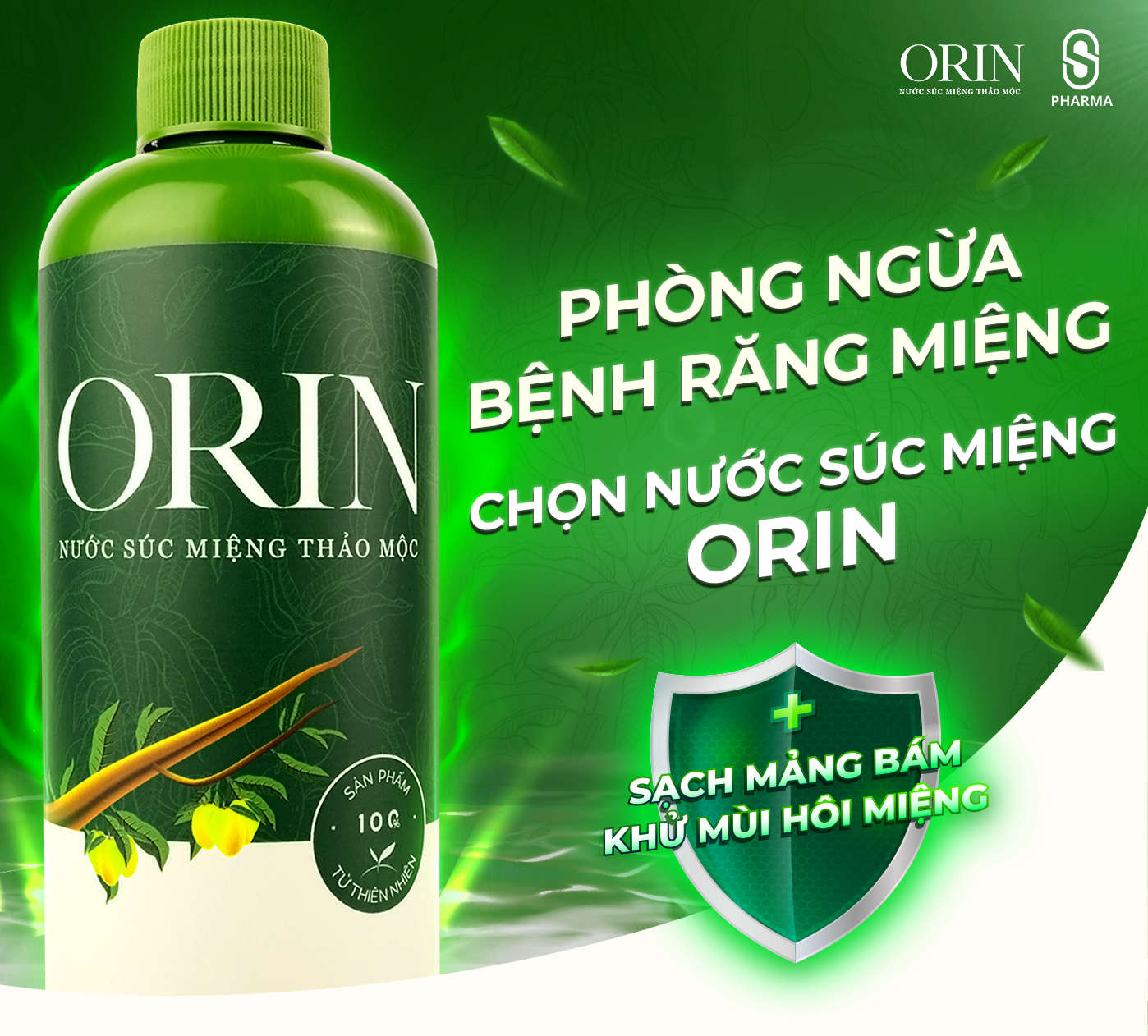 Nước Súc Miệng Thảo Mộc Orin ngừa sâu răng, kháng khuẩn, tan mảng