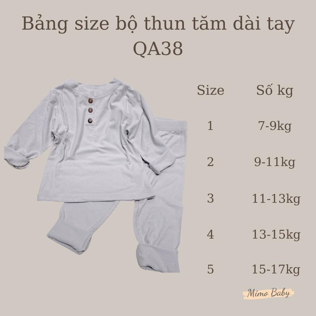 Bộ quần áo dài tay chất liệu thun tăm co dãn mùa thu đông cho bé QA38 Mimo Baby