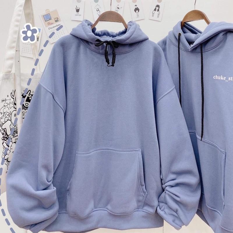 Áo Hoodie Nỉ bông unisex TRƠN màu Xám/Xám xanh UNISEX/Nam nữ unisex ️ Jaystoree