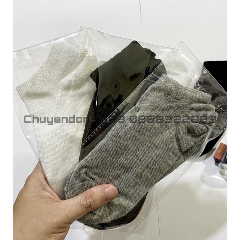 Combo 3 đôi tất vớ nam cổ ngắn sợi cotton dệt kim cao cấp thoáng mát chống hôi chân