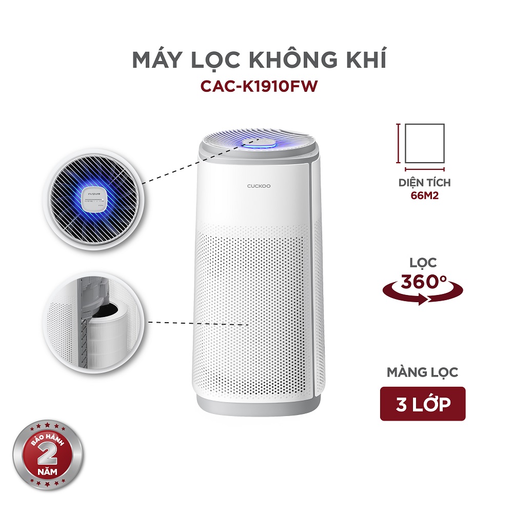 Máy lọc không khí Cuckoo CAC-K1910FW - Hàng chính hãng