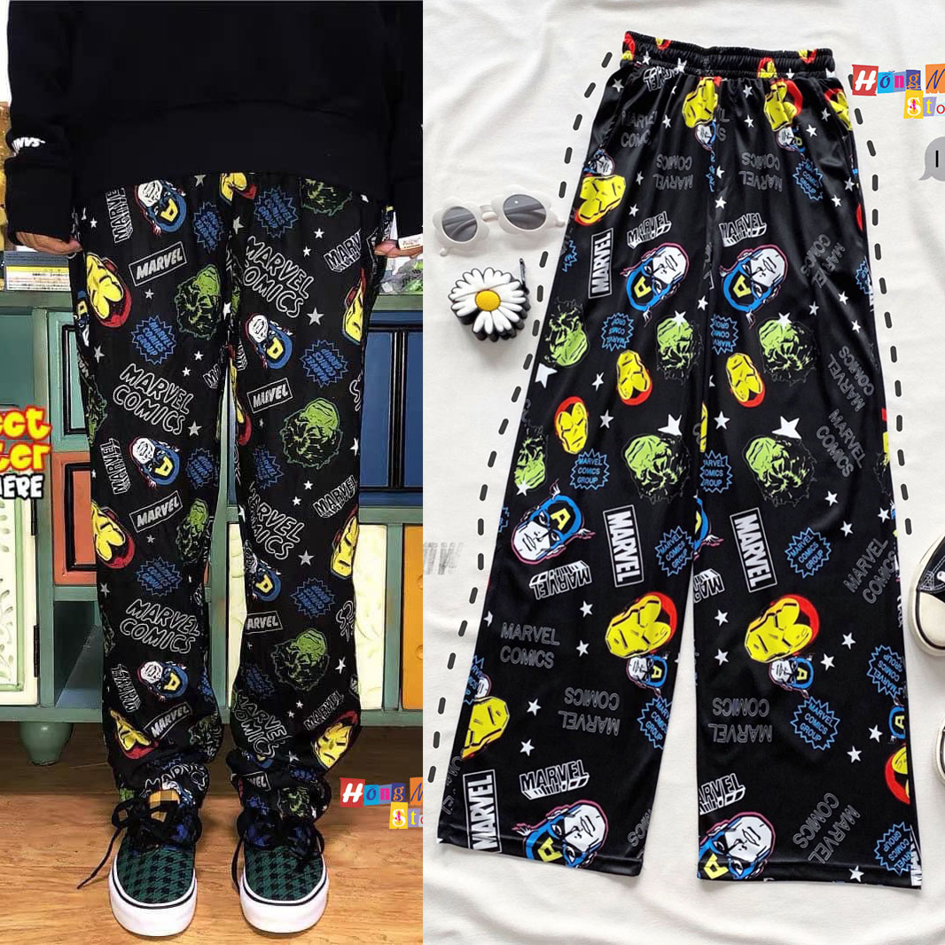 Quần Hoạt Hình Dài Marvel Comics Ống Rộng Cartoon Pant V2 Oversize Ulzzang Unisex - MM