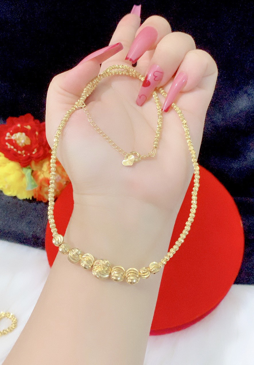 Dây chuyền bi chạm mạ 18.k cao cấp P730