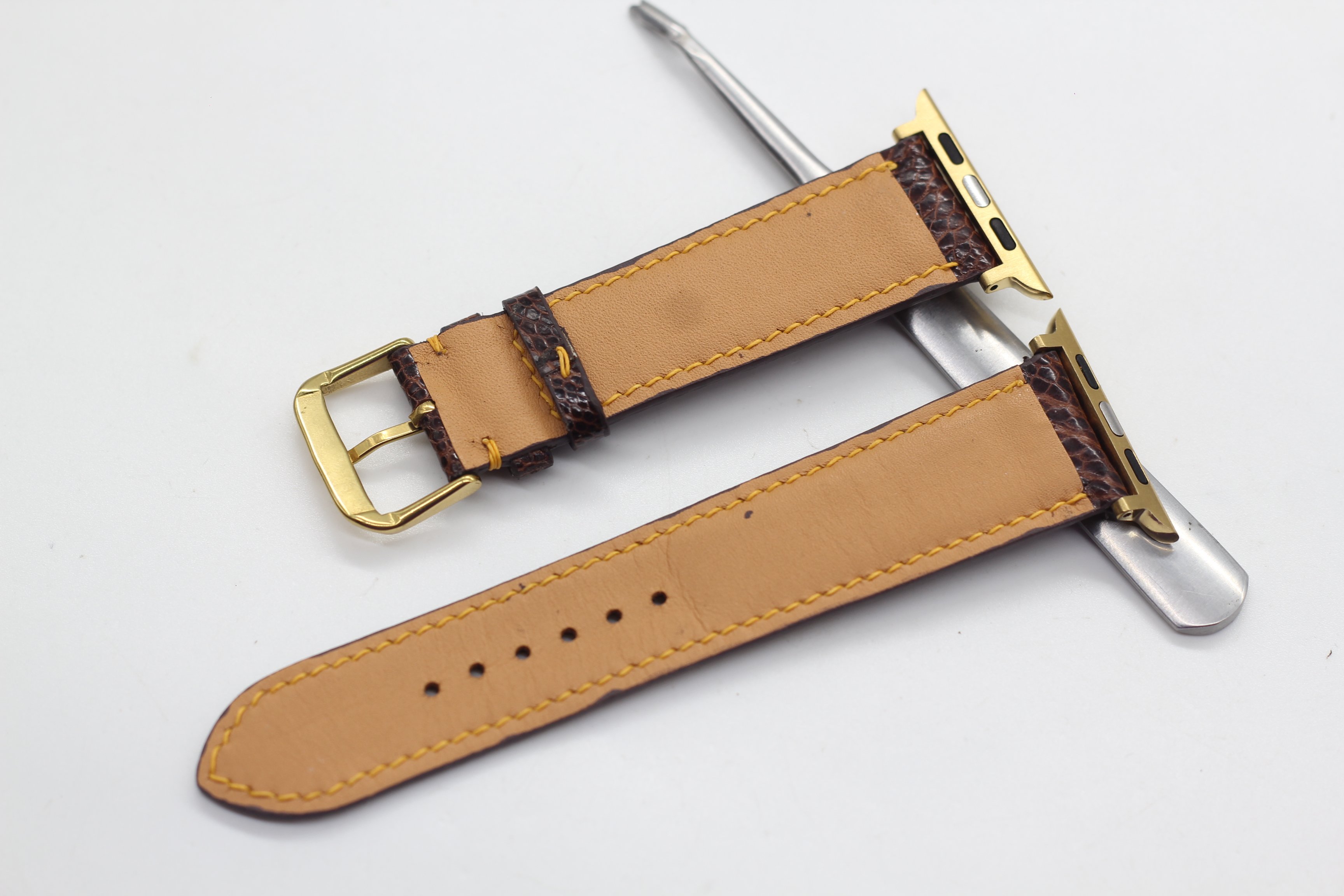 DÂY DA ĐÀ ĐIỂU THẬT HANDMADE HÀNG CHÍNH HÃNG SONGHAN LEATHER , DÂY ĐEO THAY THẾ DÀNH CHO APPLE WATCH PHÙ HỢP CÁC DÒNG SERIES 1-2-3-4-5-6-SE-7 38mm 40mm 41mm 42mm 44mm 45mm   AWOS-01