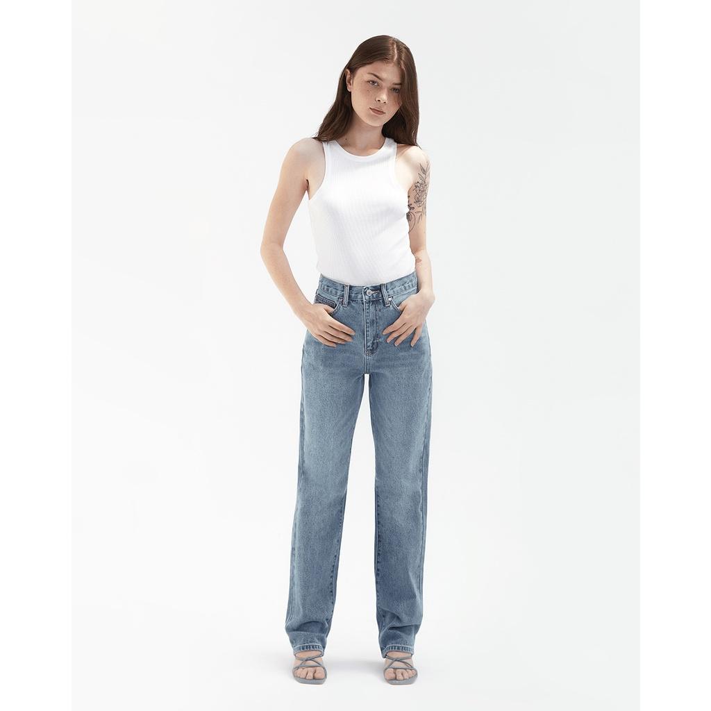 TheBlueTshirt - Quần Jeans Nữ Ống Rộng Màu Xanh Nhạt - South Side Straight Leg Jeans - 2000s Wash