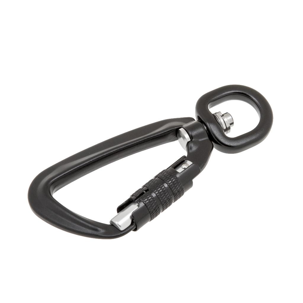 Outdoor Carabiner Self Lock Clip Key Ring Holder Key Chain Hiking Hook D Shape 500KG - Choice of Color