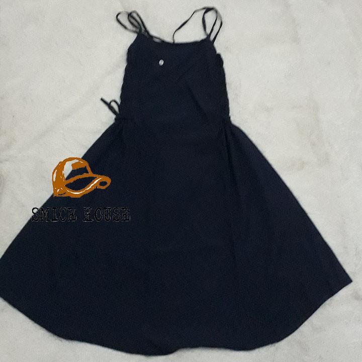 SET ÁO CẶP NAM NỮ, ĐỒ ĐÔI ÁO SƠ MI ĐẦM HAI DÂY MÀU XANH ĐEN ĐI BIỂN CHỤP HÌNH CƯỚI PHONG CÁCH HÀN QUỐC