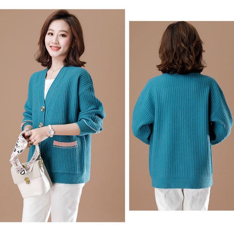 Áo khoác len dáng ngắn, áo len cardigan nữ cổ V phong cách hàn quốc