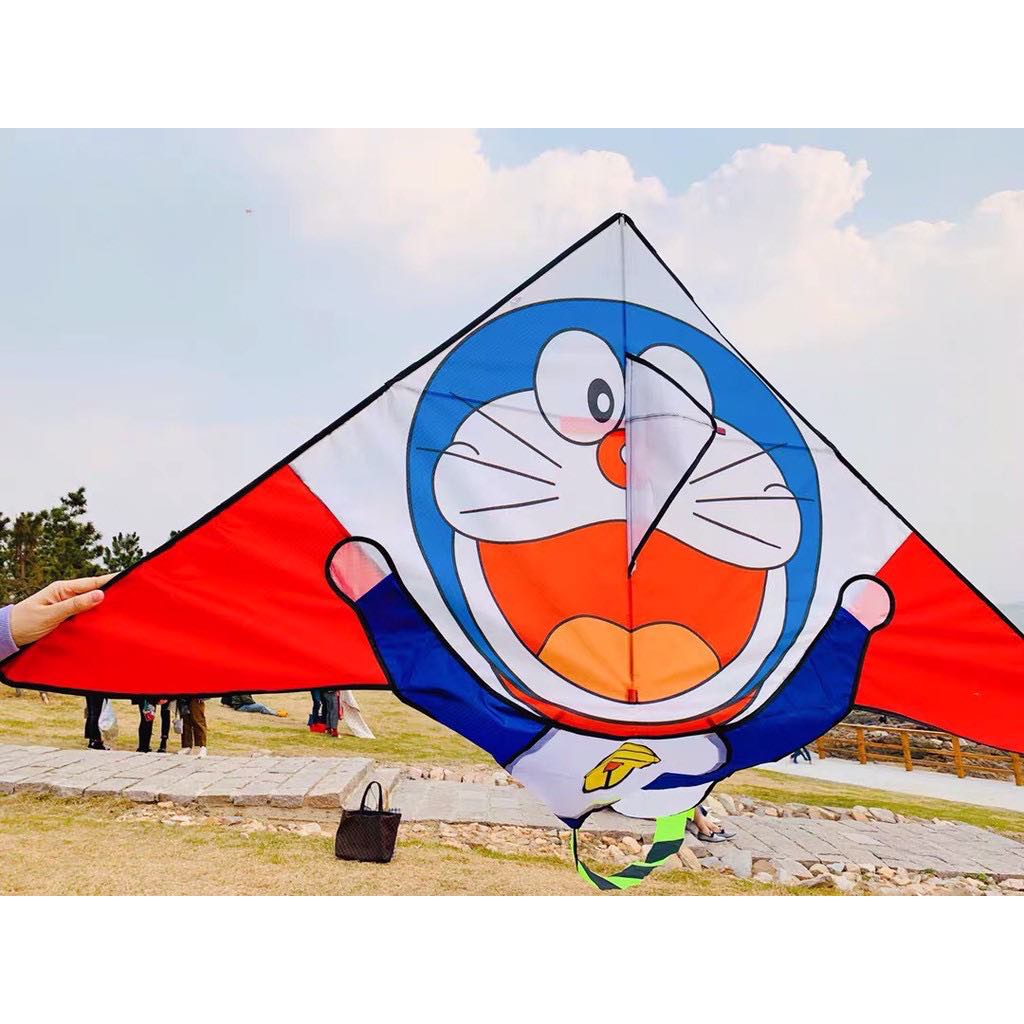- Diều doremon - Tặng tay cầm thả diều 150m dây + túi vải đựng  doraemon
