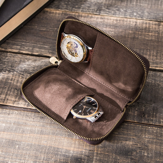 Bao Da Thật Contact's Family đựng Samsung Galaxy Watch / Apple Watch / Garmin / Huawei Watch / Đồng Hồ / Smartwatch - Hàng Nhập Khẩu
