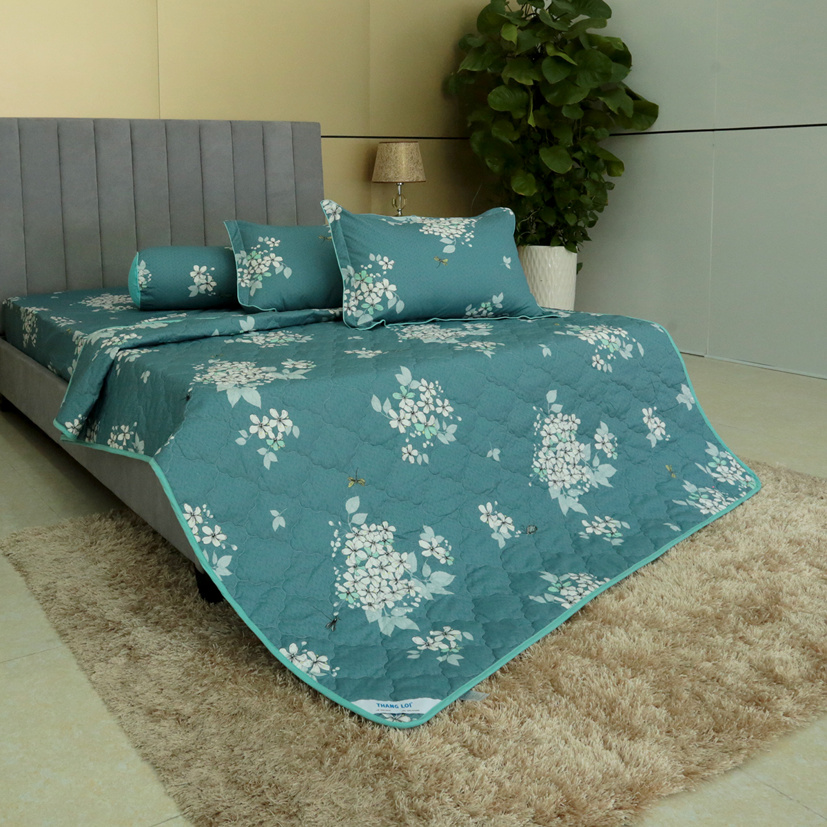 Bộ Chăn Drap Gối Cotton Hoa Thắng Lợi Mẫu 9 - Chính hãng