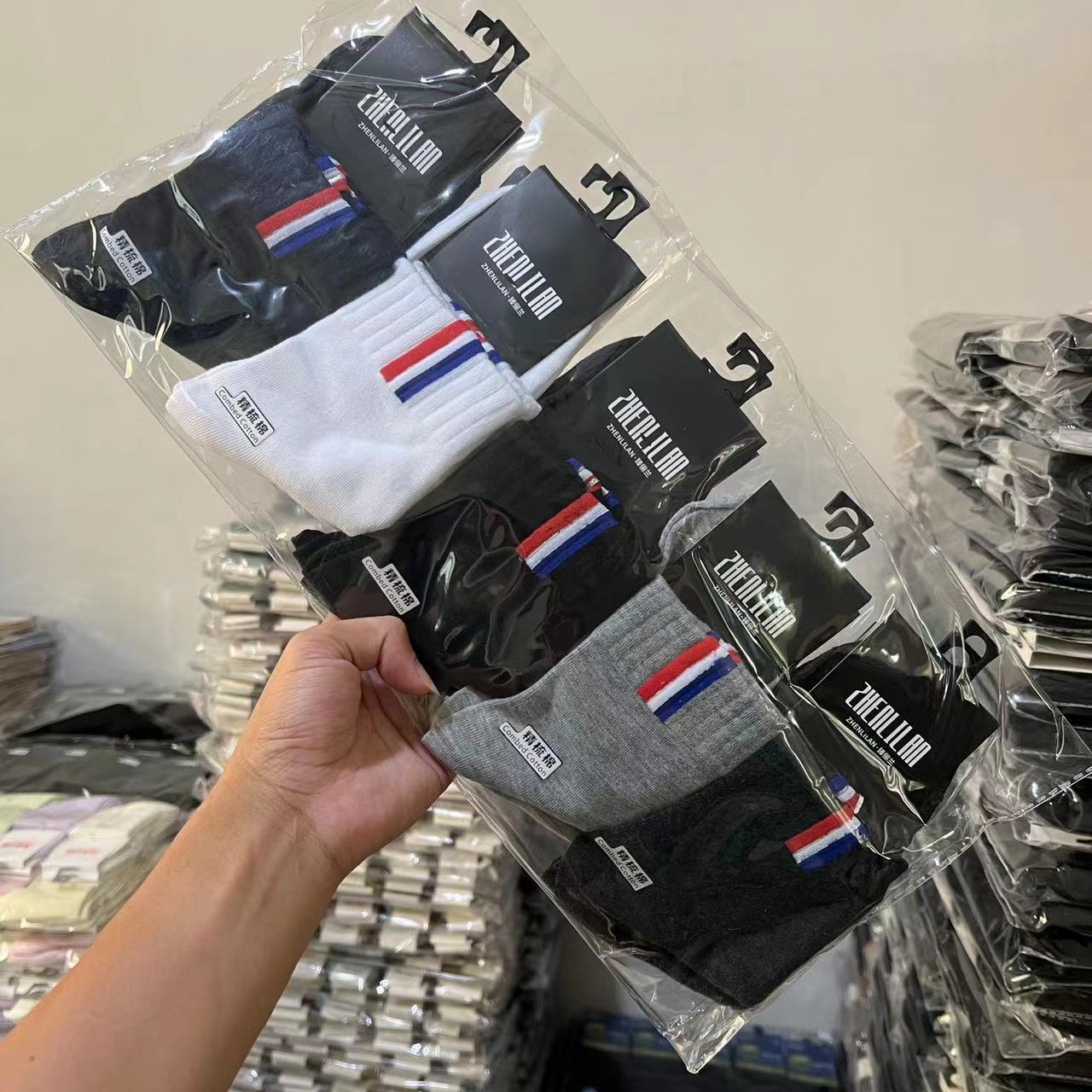 Set 5 đôi tất nam cổ cao cotton cao cấp thoáng khí, kháng khuẩn chống hôi chân
