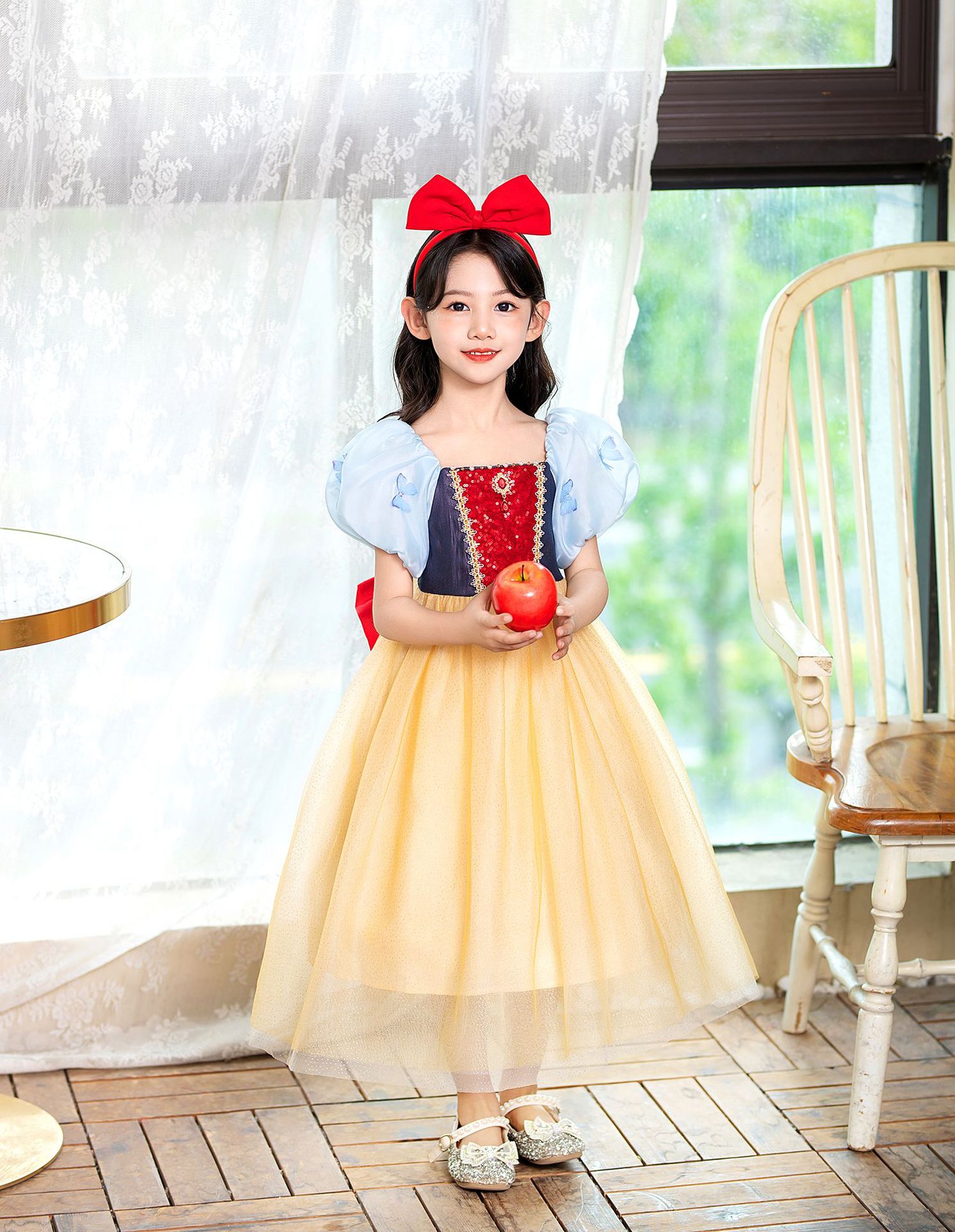Đầm công chúa bạch tuyết cho bé gái hóa trang cosplay Halloween (tặng kèm cài tóc)